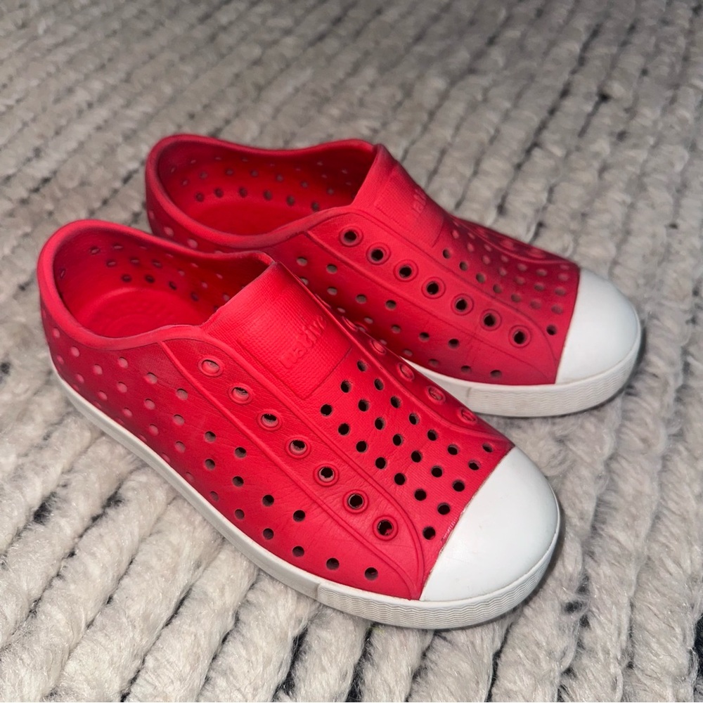 Native Shoes Red and White Sneakers for Everyday Comfort